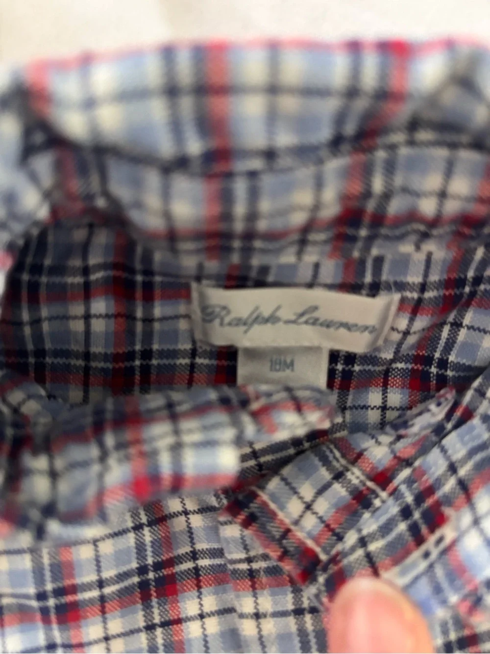 Ralph Lauren Blue and Red Plaid Button-Down Shirt